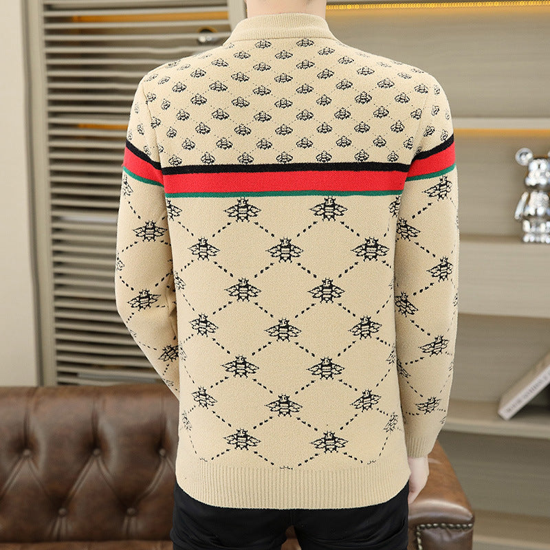 Fashionable Crew Neck Knit Sweater 1025082816