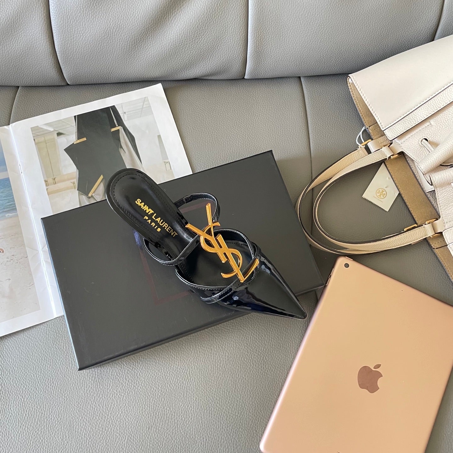 YSL's new fashionable pointed low-heeled sandals 0725061601