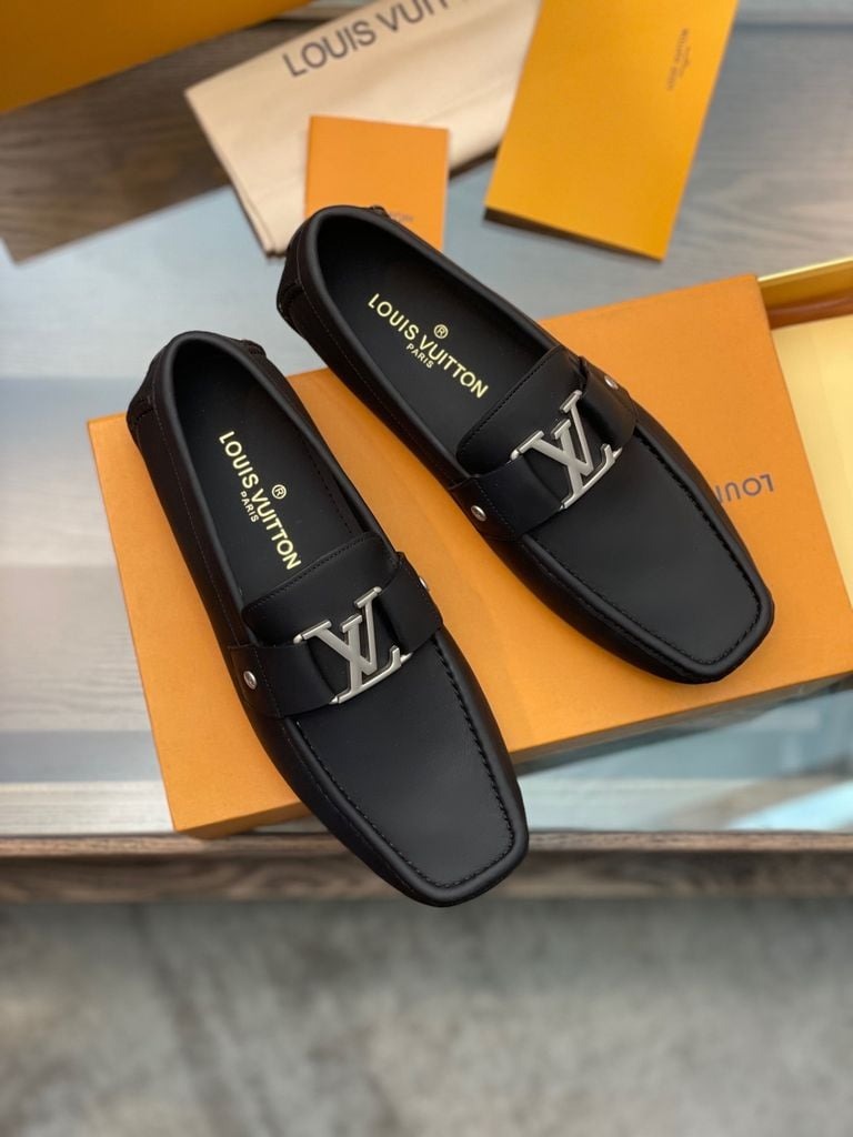 Classic men's simple bean shoes, high-grade hardware buckle