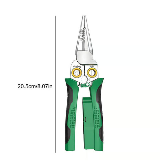 Outdoorfun 8 in 1 Wire Stripper Twister for Cutting and Pulling Wires Cable Scissors,Voltage Tester Pliers