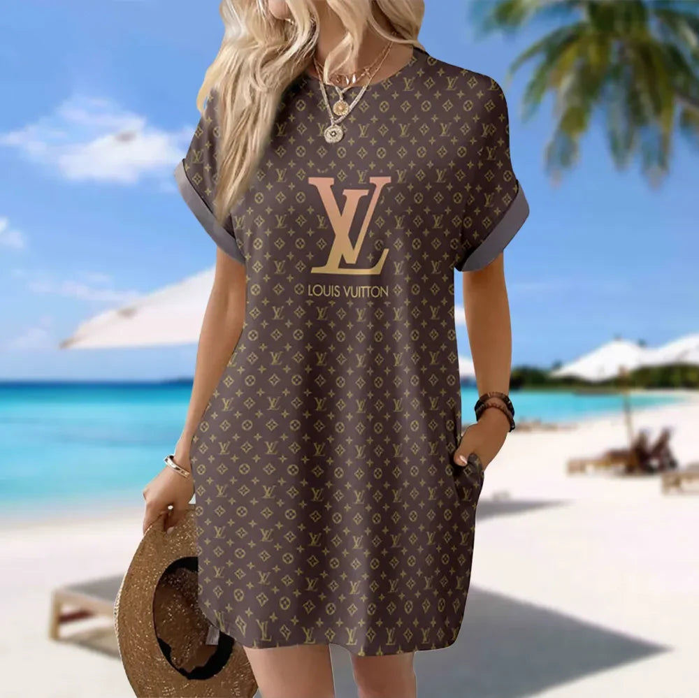 Premium Short Sleeve Pocket Dress 3D1025030423