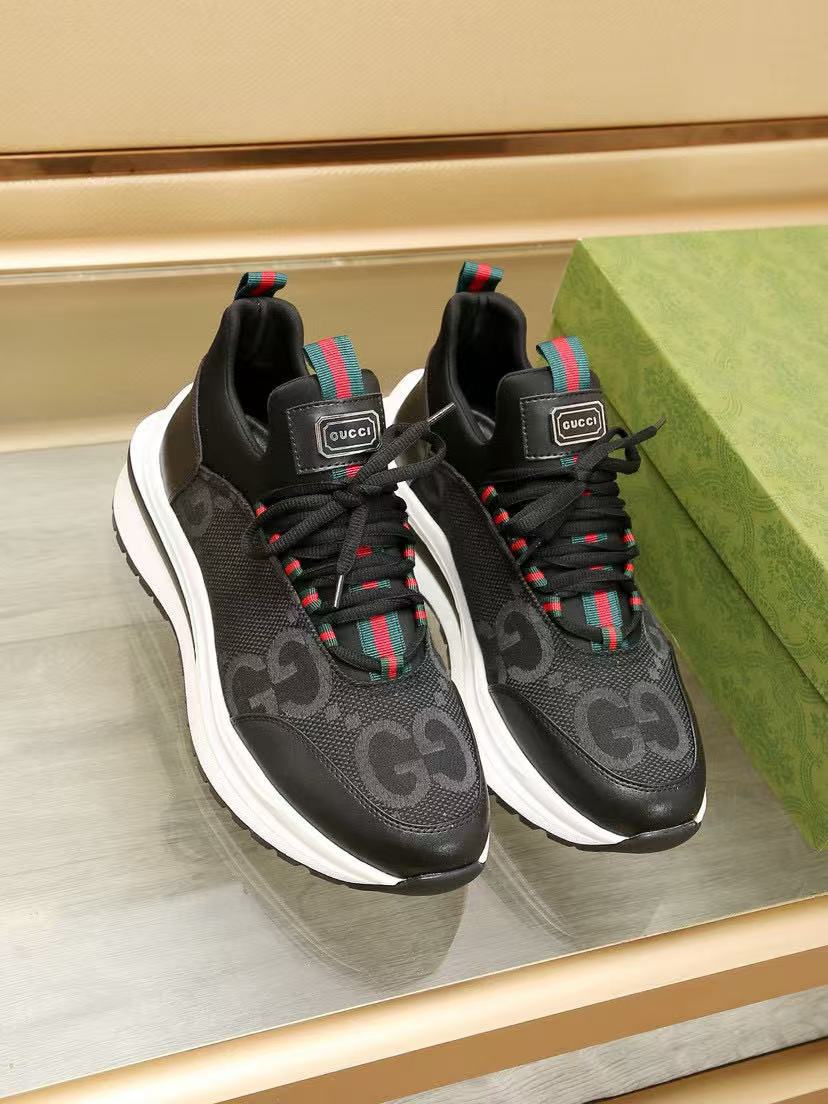 GG luxury fashion large print rubber sole sneakers 0725010201