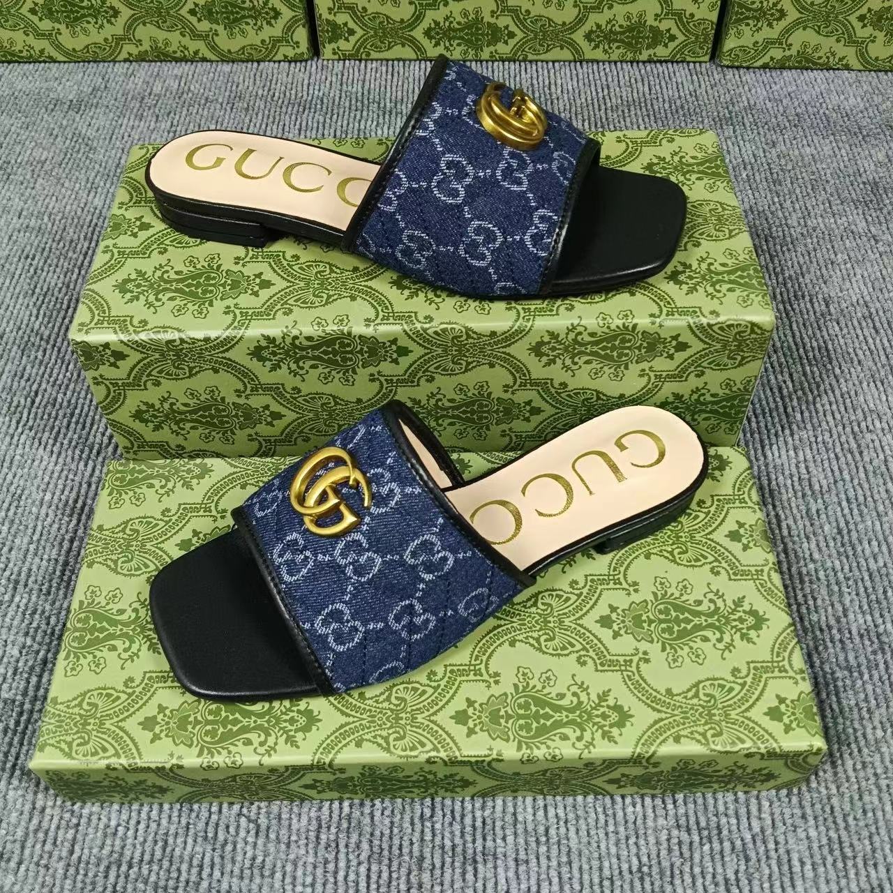 New Fashion G logo 3cm Heeled Women's slippersPD052024042201