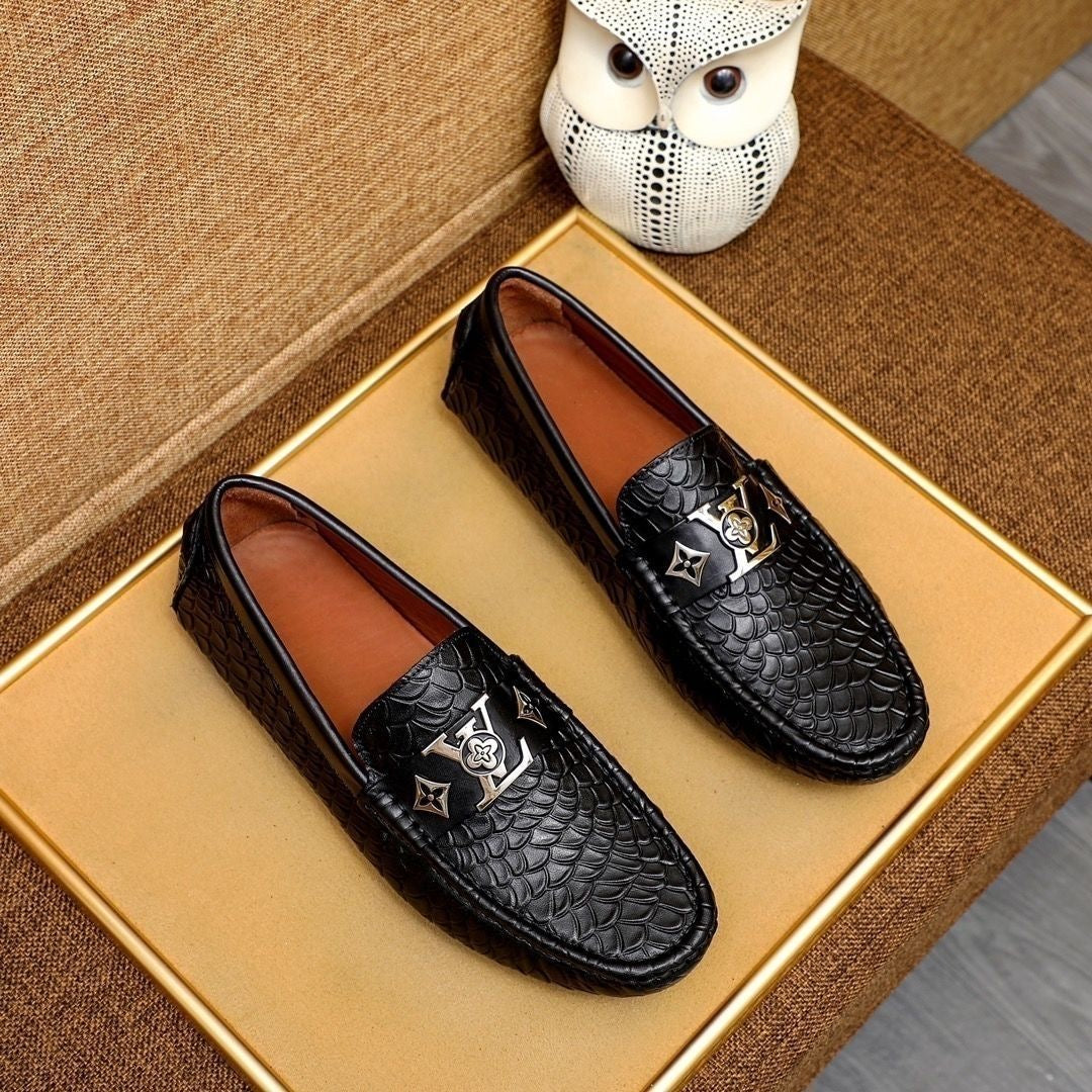 Gentleman Men's Shoes Leather Popular Classic Presbyterian Pattern Loafers 2024071105