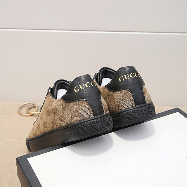 Men's Brown Leisure printed canvas heavy industry bee casual shoes