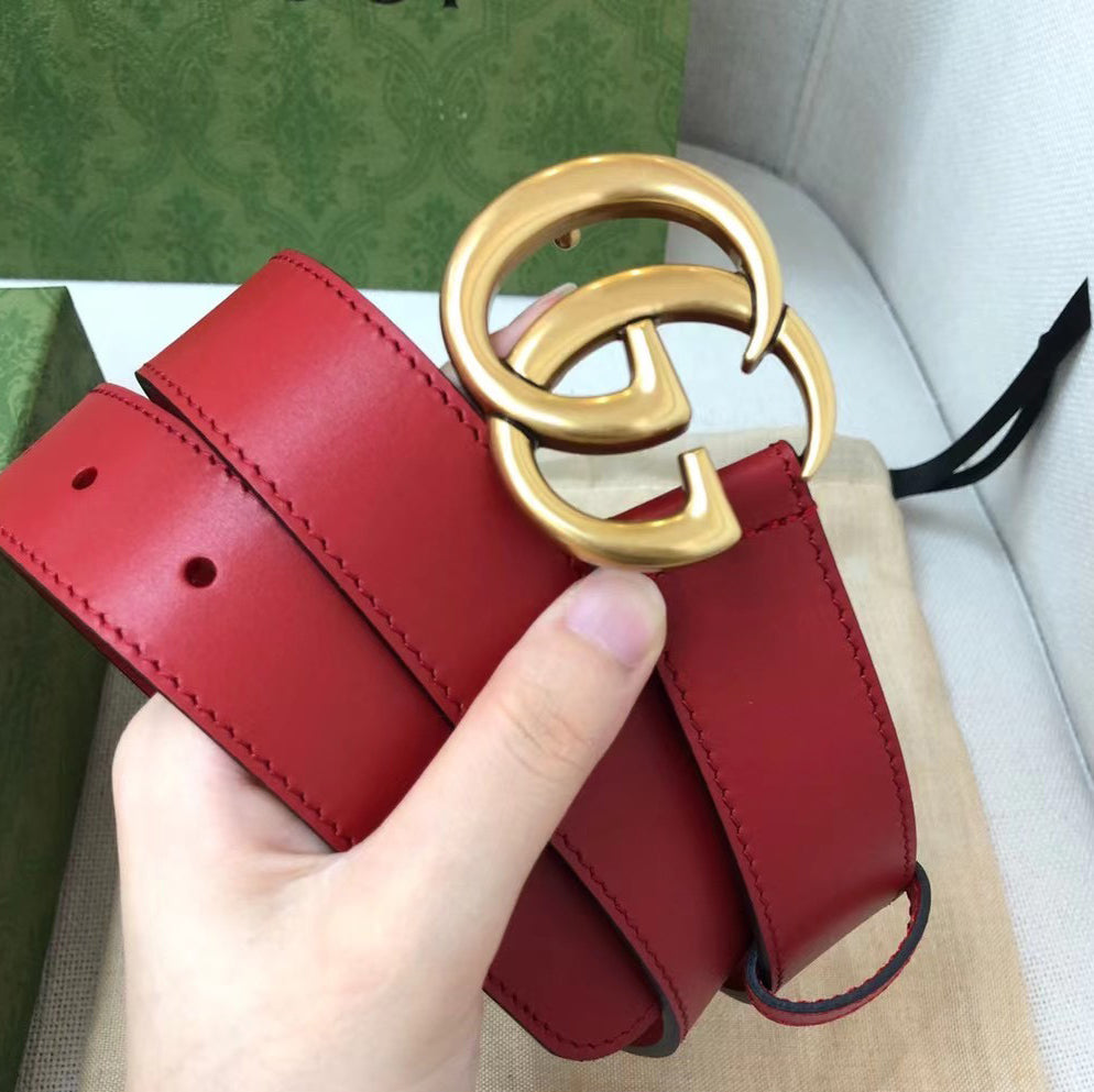 Classic Ancient Gold Buckle Simple Belt