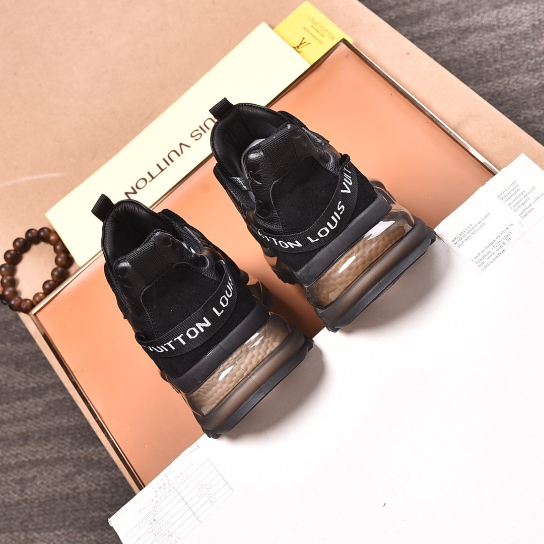 Black Color Block Cushion Sole Sneakers