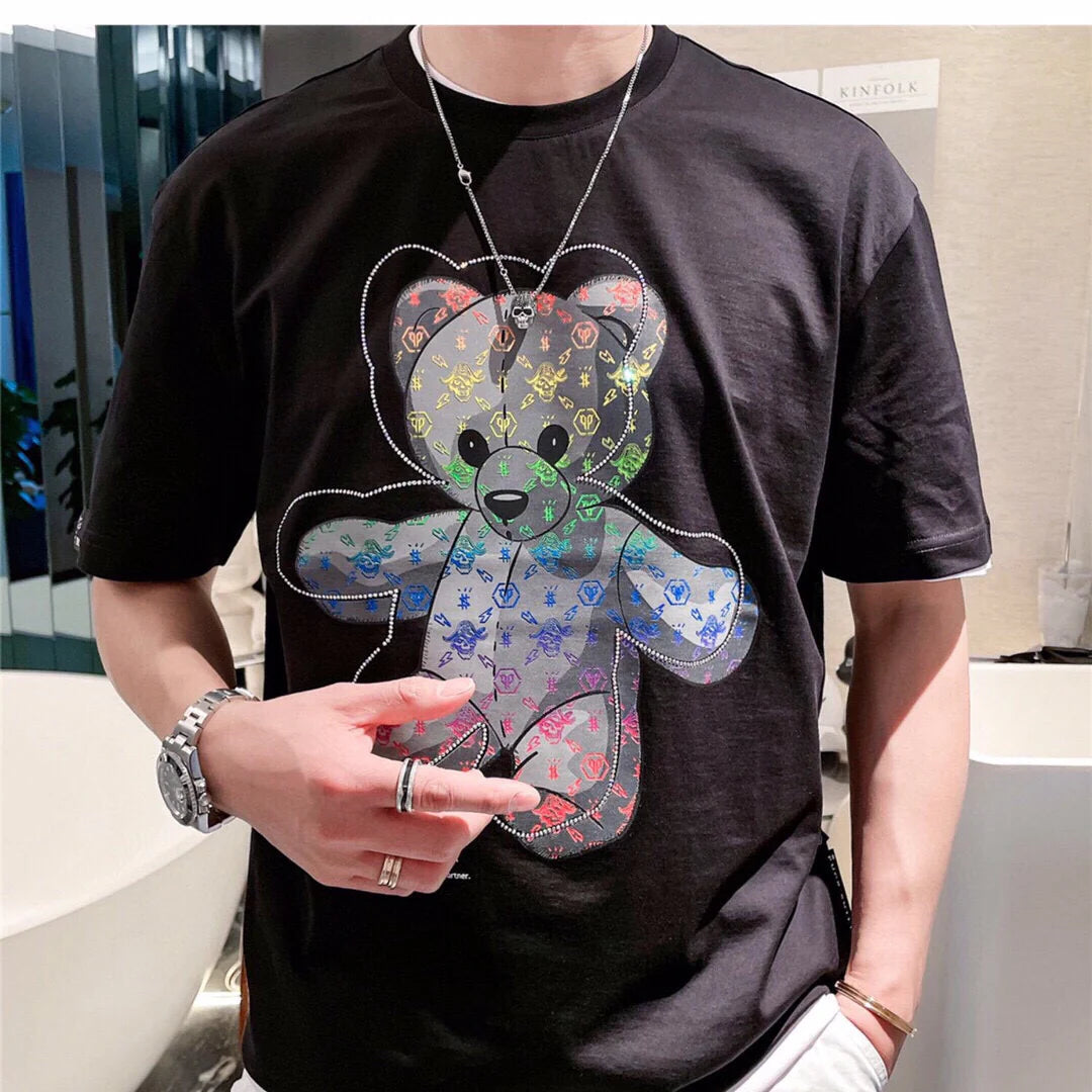 Unisex Rhinestone Outline Teddy Bear T-Shirt 1025042303