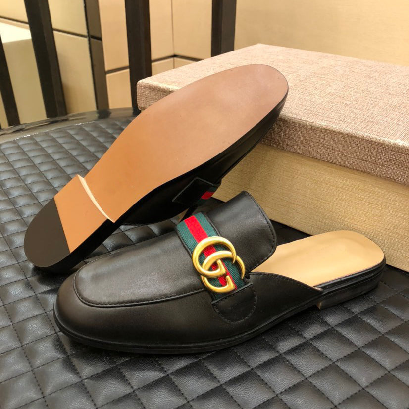 Men's Classic Lightweight Rubber Flexible Half Slippers-3