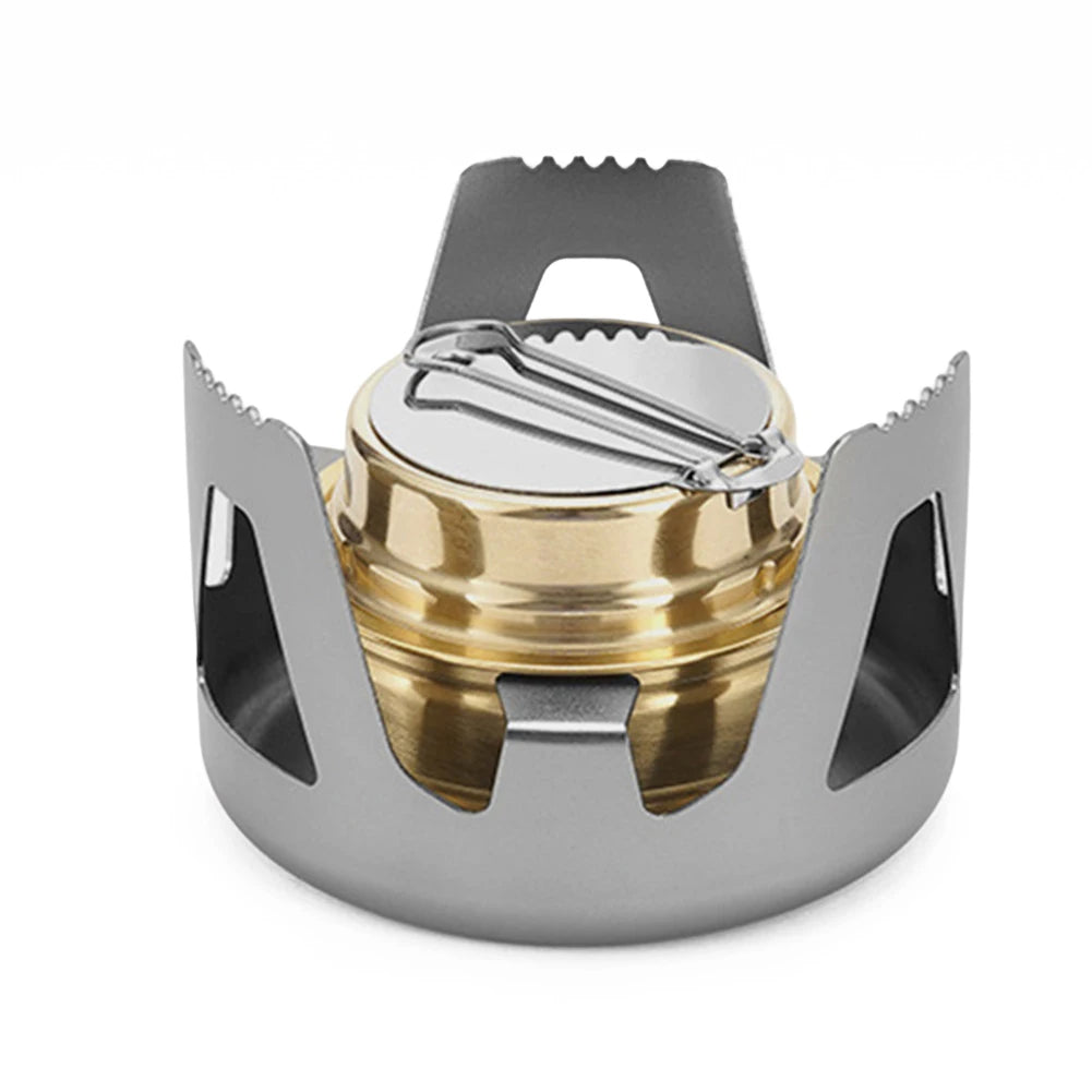 Outdoor Tea Vaporising Stove Portable Windproof Solid Liquid Dual Purpose Wild