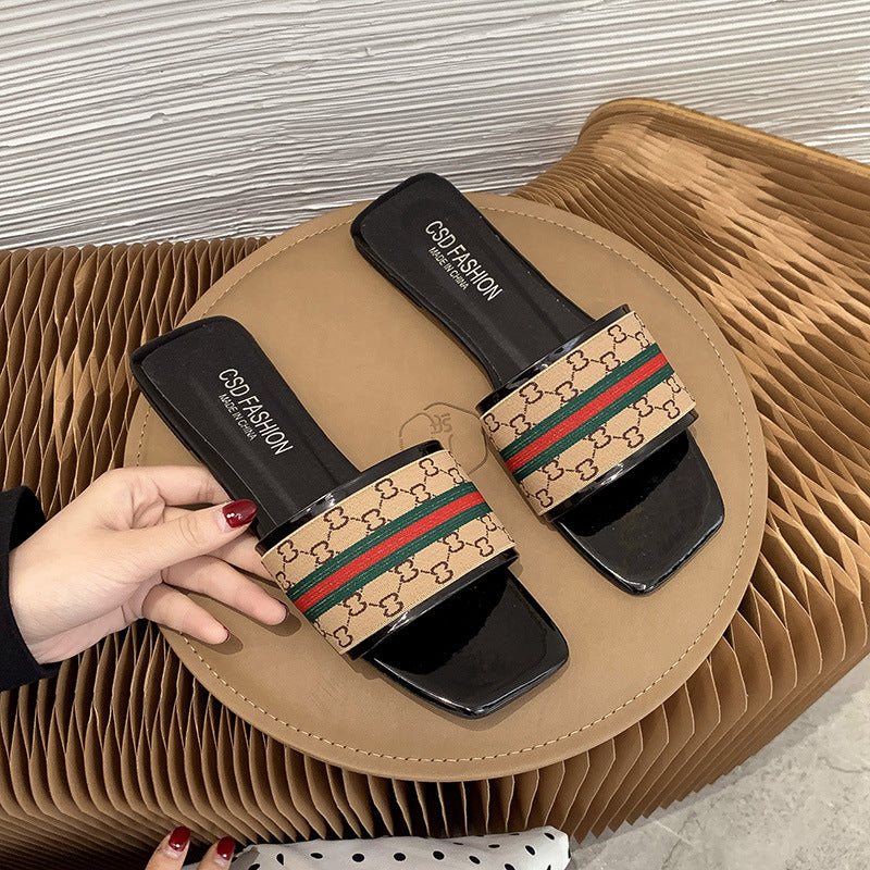 Summer beach flat slippers 2025080108