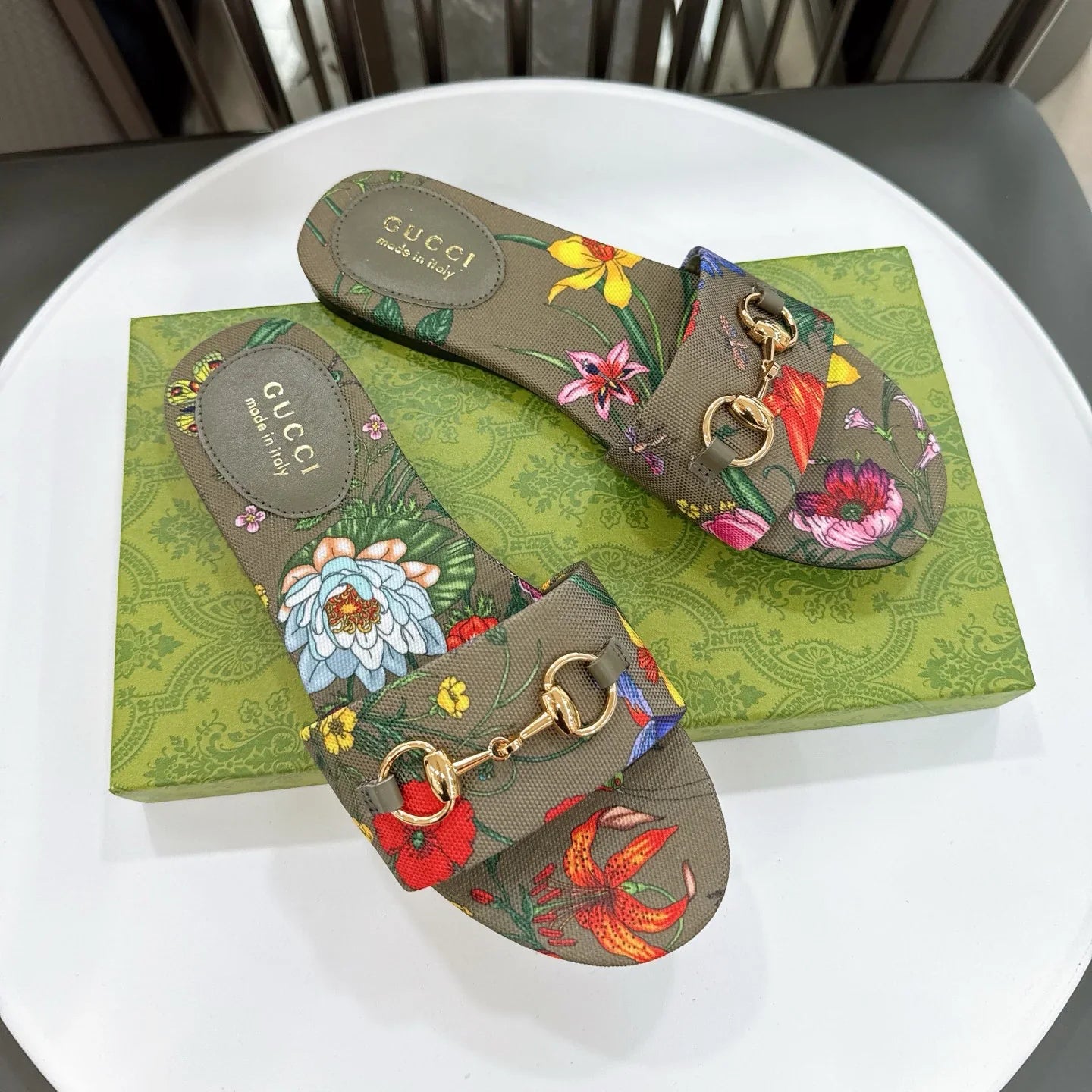 GG New Floral Horsebit Buckle Women's Slippers 1025070413