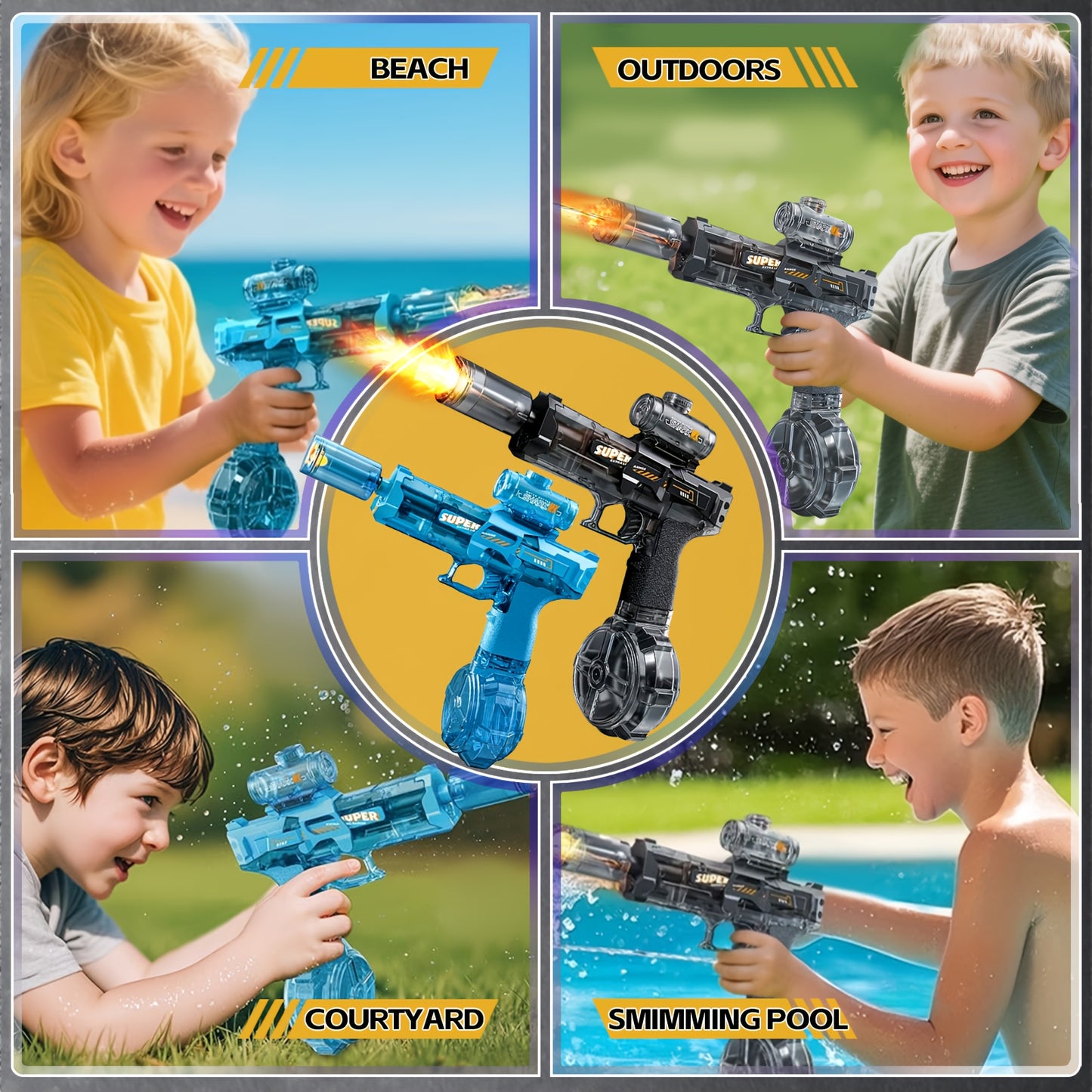 Electric Water Gun, Automatic Water Spray Gun, Water Toy Gun, Rechargeable Water Gun, Kids Water Gun, Adult Water Gun, USB Charging Water Gun, Beach Battle Toy, Pistol Toy, Beach Toy