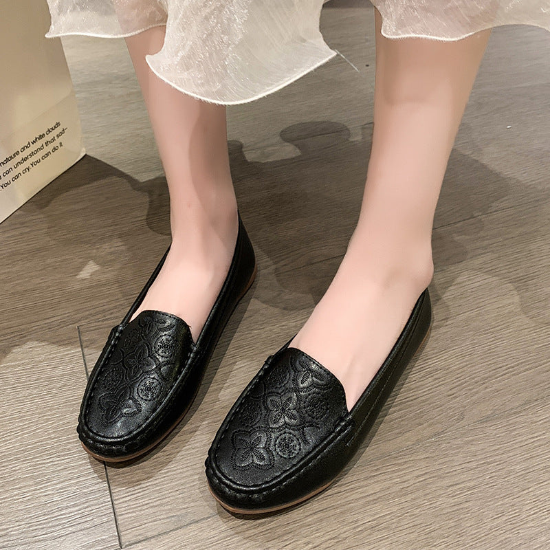 Fashion Round-Toe Low-Heel Loafers 1025090904