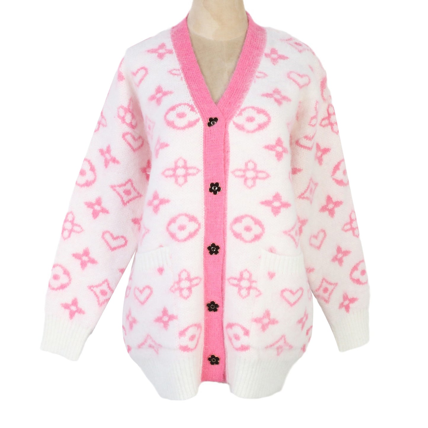 Women's V-Neck Cardigan Sweater 1025090226