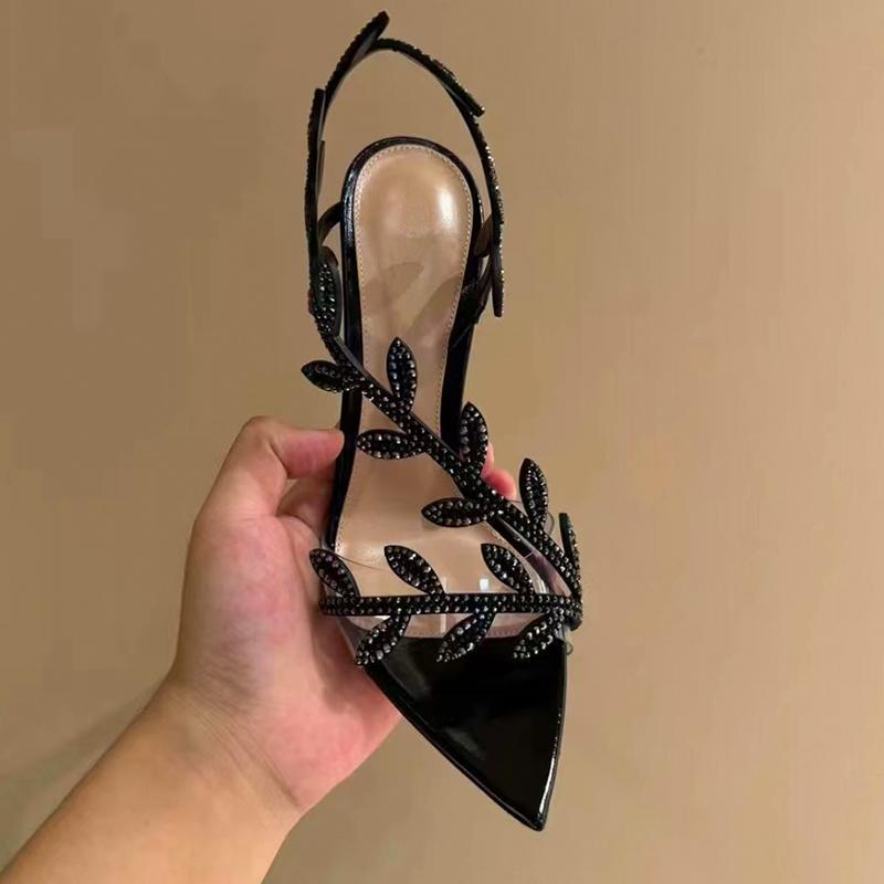 Black high-heeled sandals 1025082509