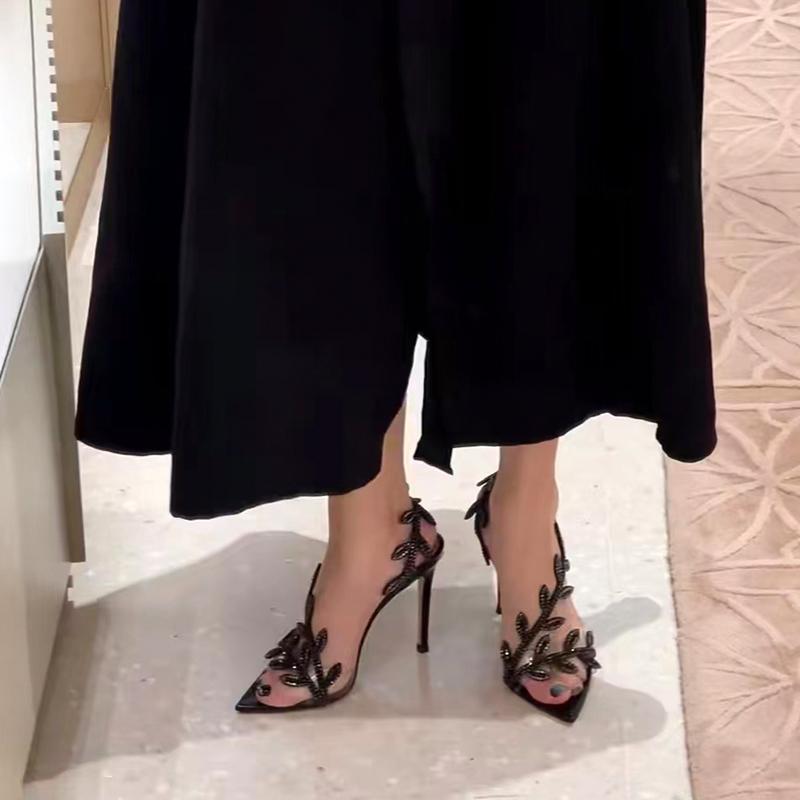 Black high-heeled sandals 1025082509