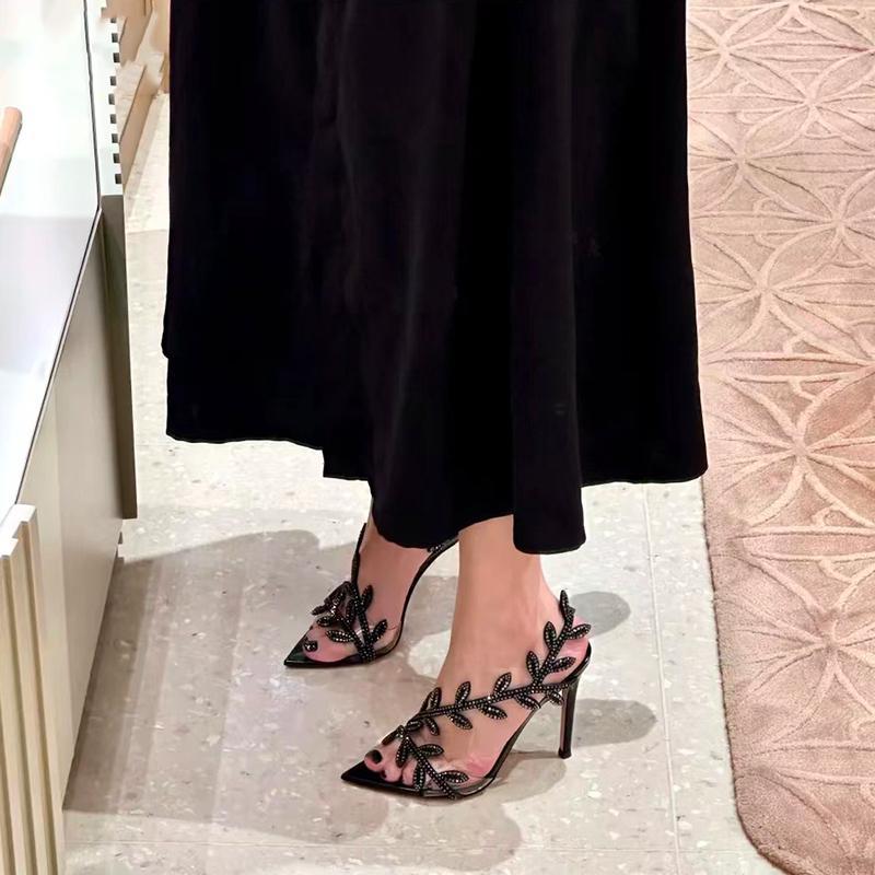 Black high-heeled sandals 1025082509