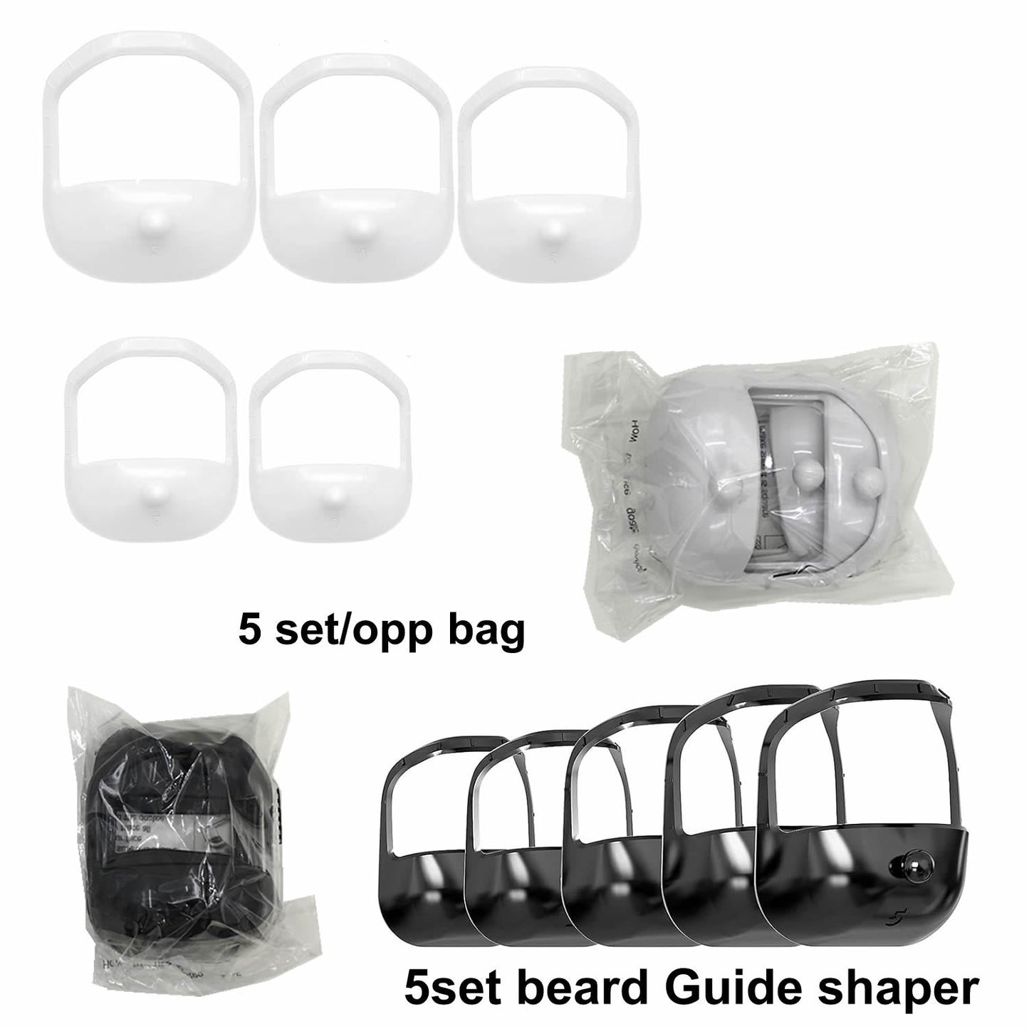 Beard Styling Stencils 5 Piece Beard and Moustache Guides