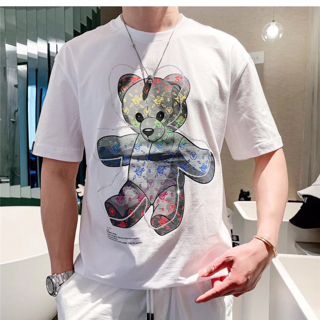 Unisex Rhinestone Outline Teddy Bear T-Shirt 1025042303