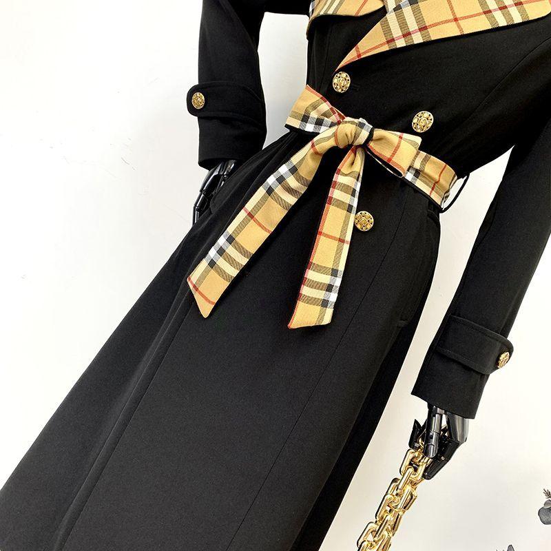 New Fashion Long Patchwork Coat Windbreaker 1024031213