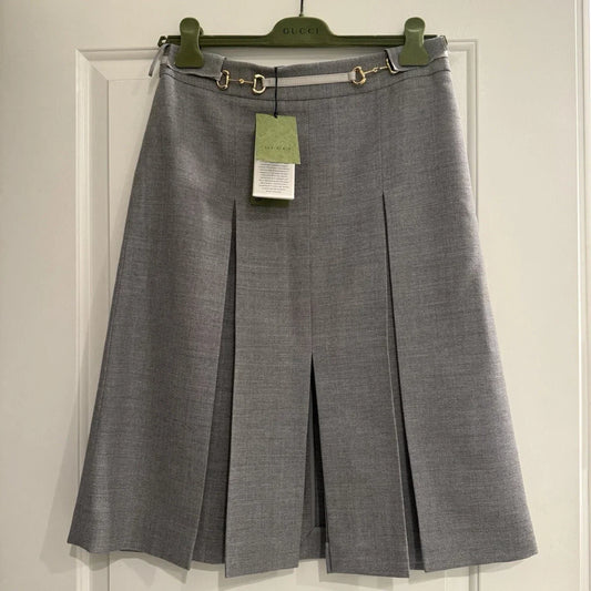 GG Horsebit Skirt Wool 1025051603
