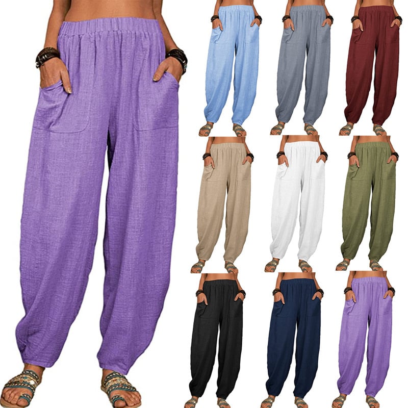 Loose cotton linen casual harem pants