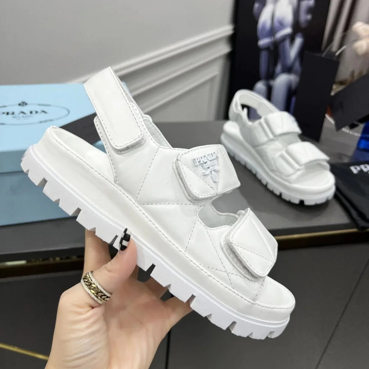 Spring And Summer New Women's Shoes Leather Soft Bottom Muffin Sandals Velcro 1024030828