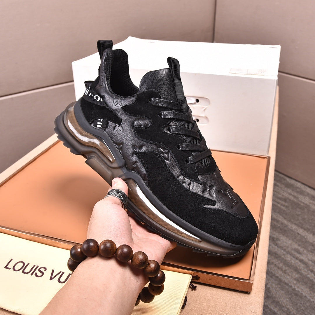 Black Color Block Cushion Sole Sneakers