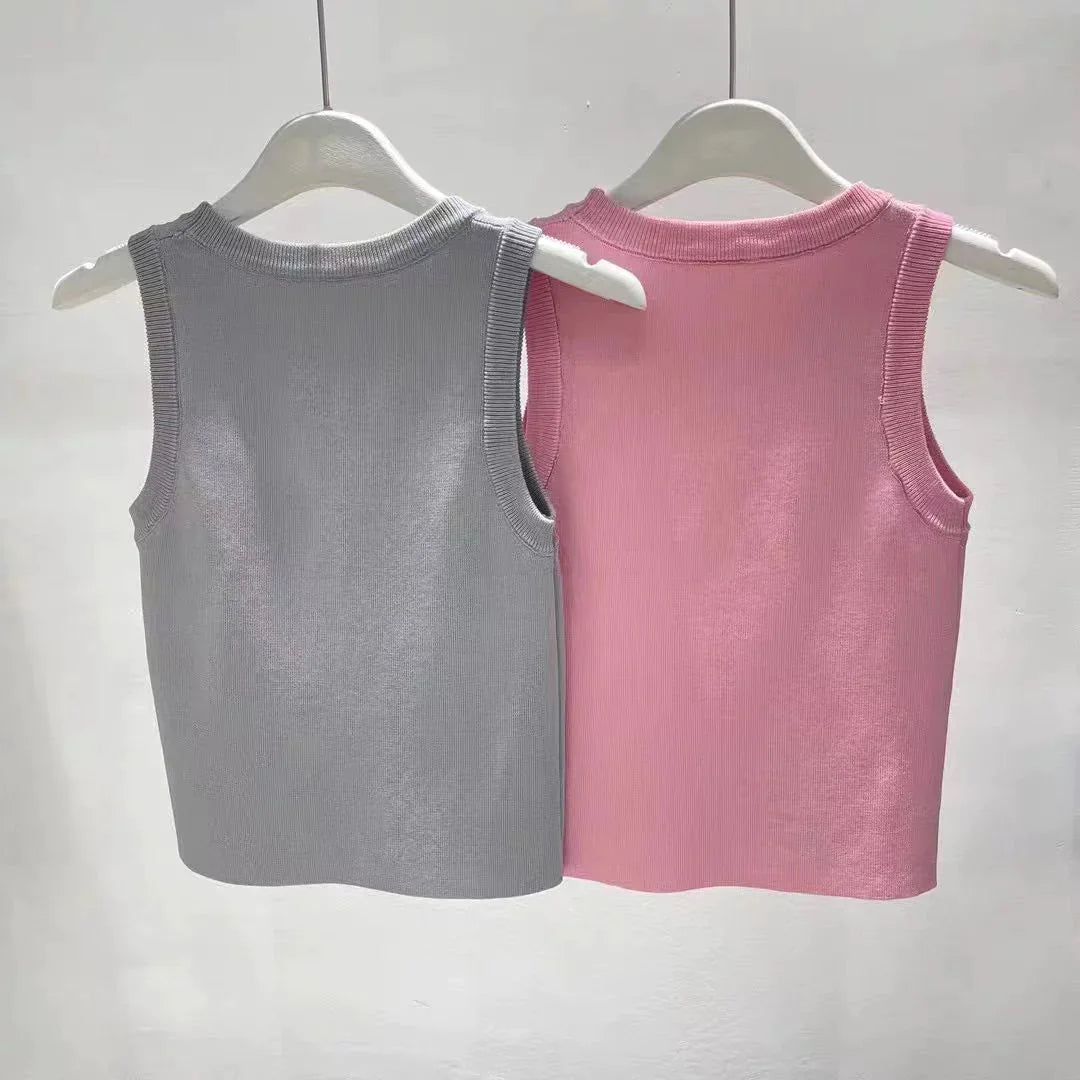 New Letter Knitted Vest Casual Base Shirt Top 1024031202