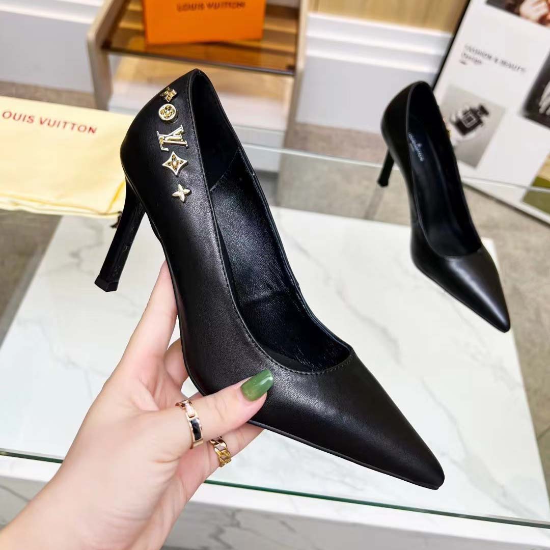New Classic VL Pointed Toe Leather Shoes 6.5CM High Heels