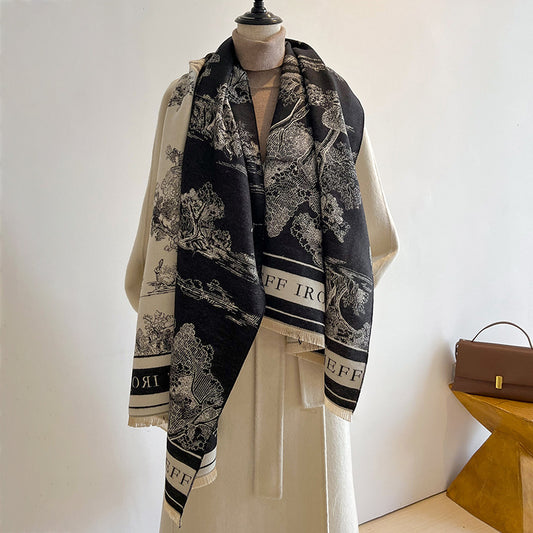 New thick jacquard scarf 1025082218