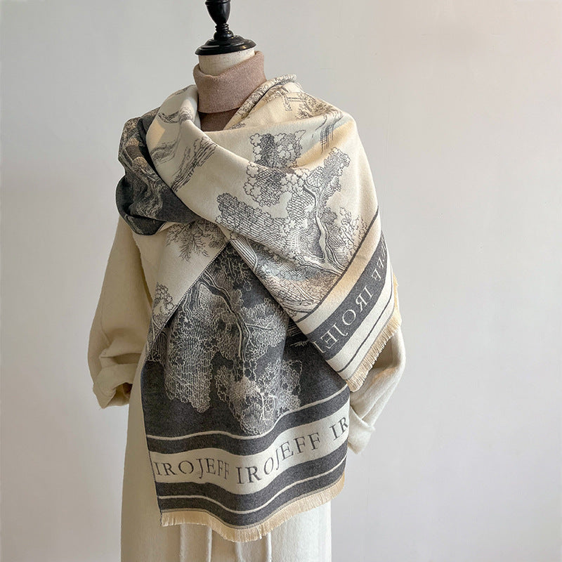 New thick jacquard scarf 1025082218