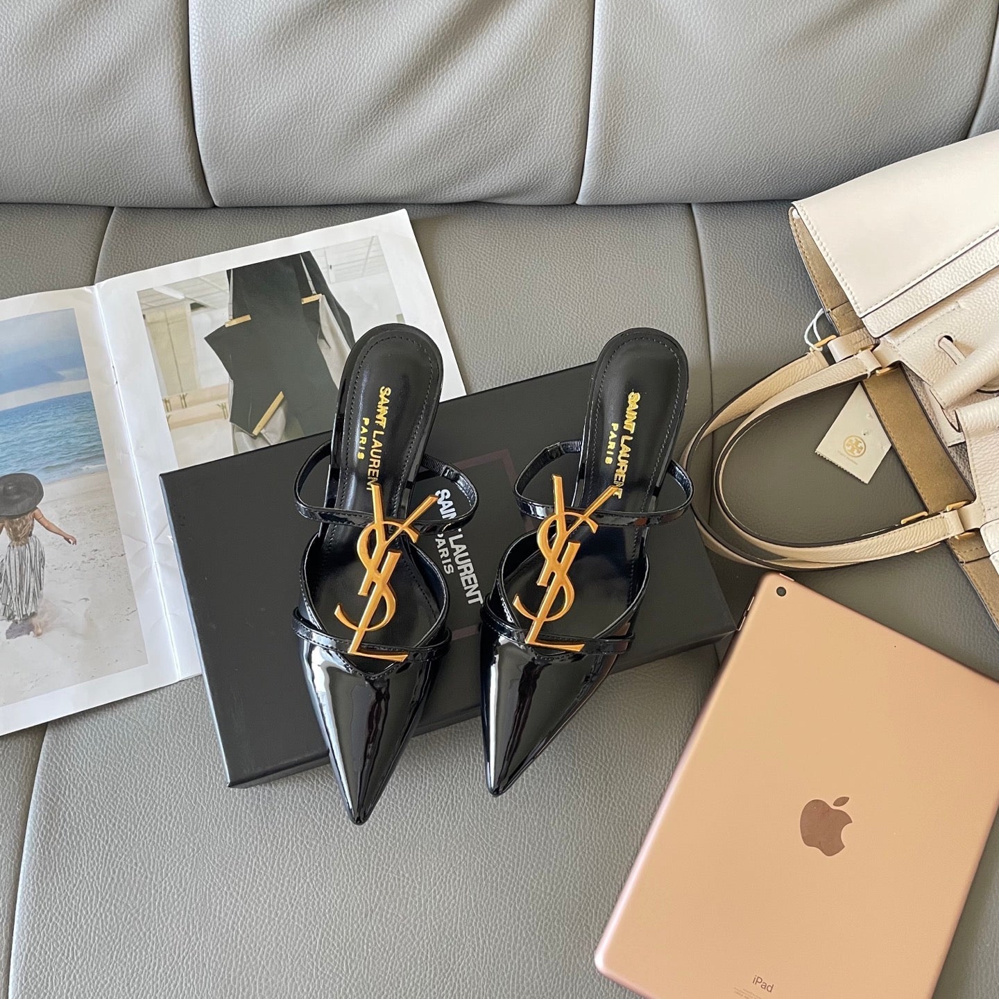 YSL's new fashionable pointed low-heeled sandals 0725061601