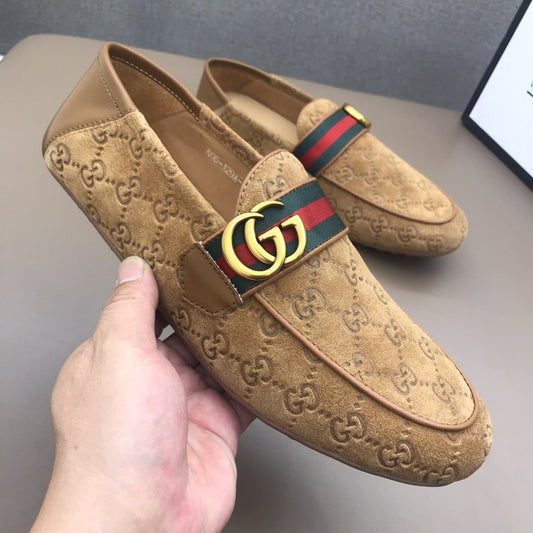 Men's luxury suede pattern loafers