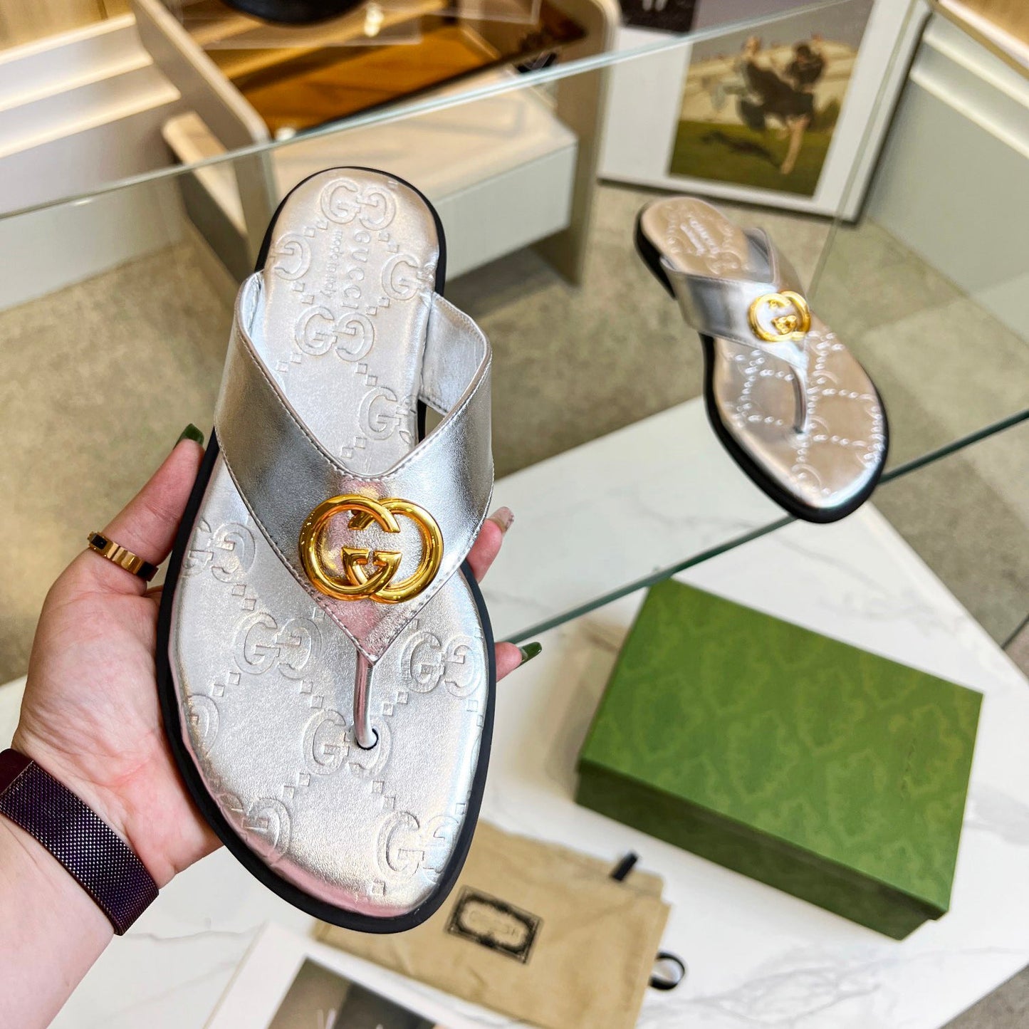 print couple flip flops 03081