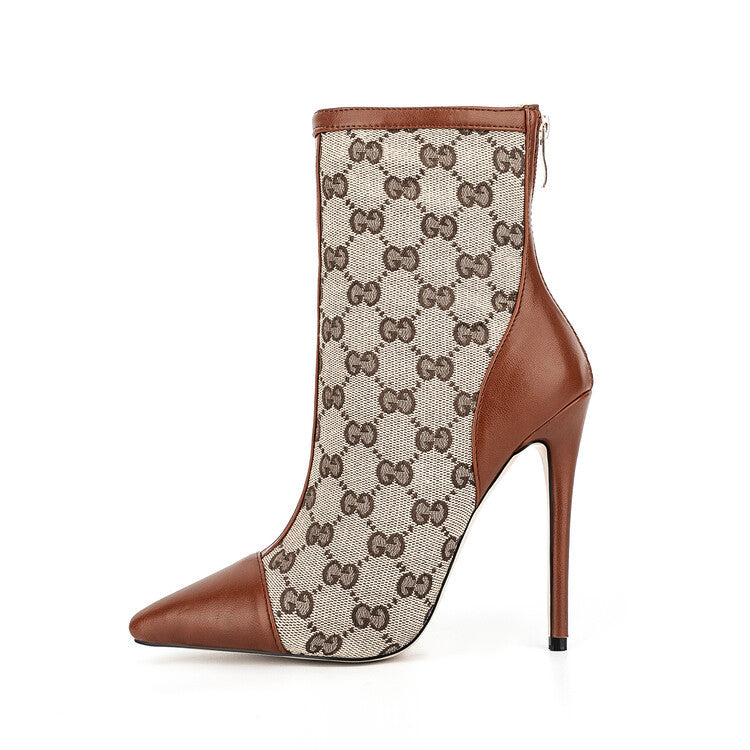 New Fashion Pointed Thin Heel Women's Short Boots PF1023110714