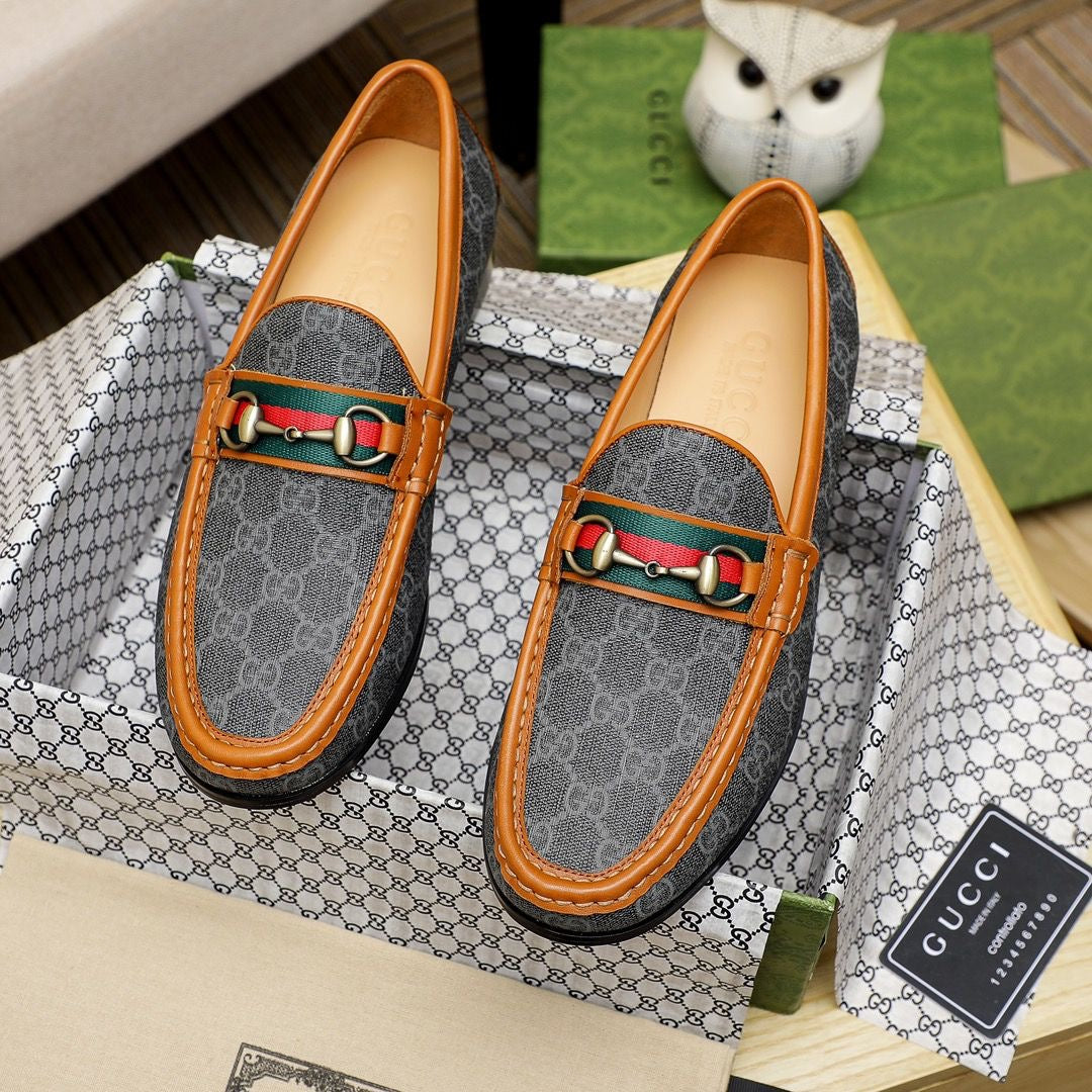 Gentleman Men's Shoes Leather Popular Classic Presbyterian Pattern Loafers 022024071102