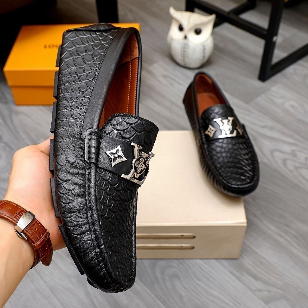 Gentleman Men's Shoes Leather Popular Classic Presbyterian Pattern Loafers 2024071105