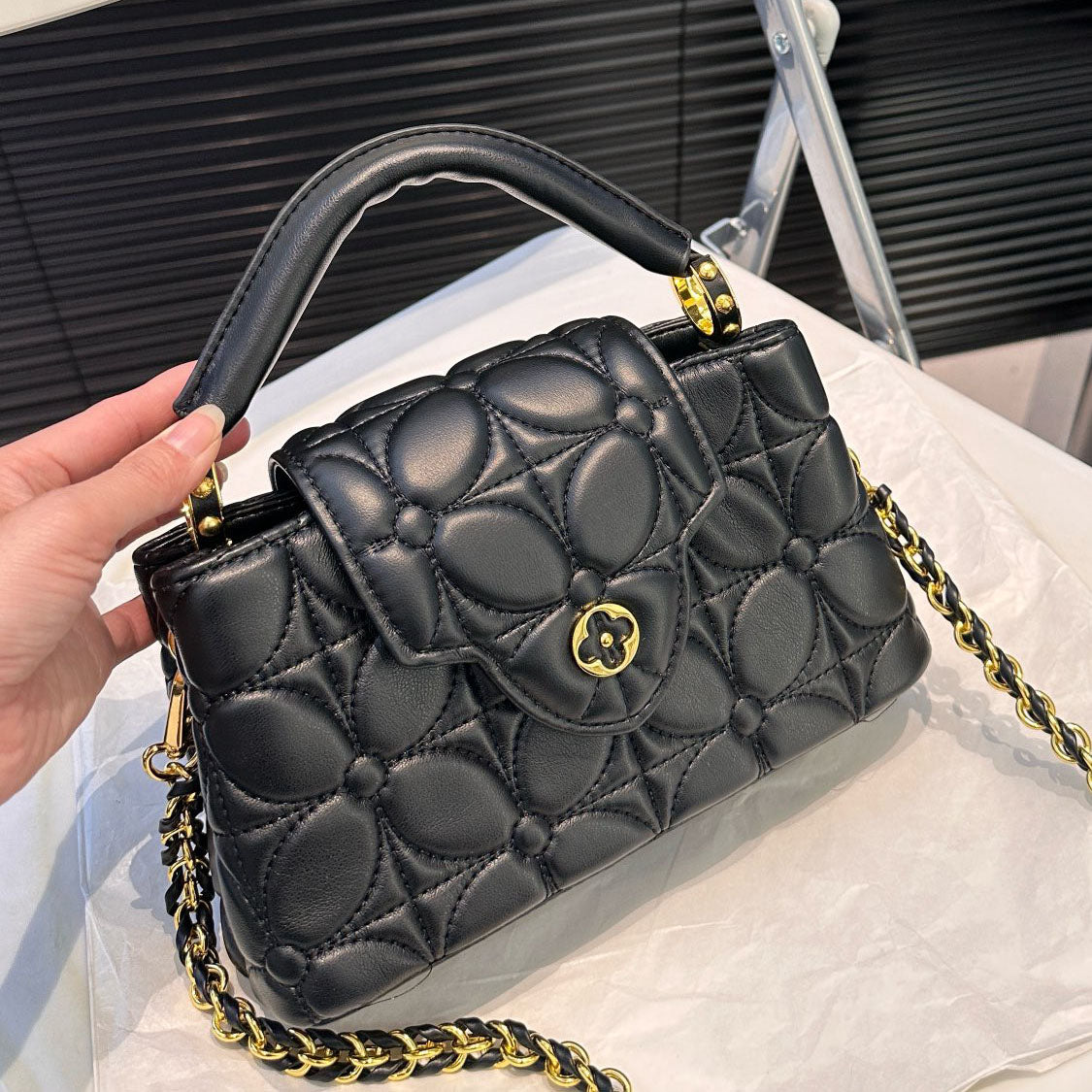 LV new CAPUCINES sheepskin embroidery handbag XC24100903