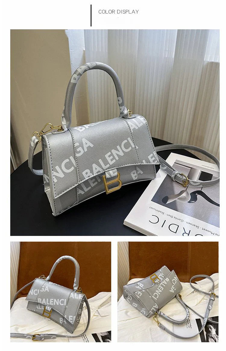 High-grade Texture Letter Hourglass Bag Single-shoulder Portable Crossbody Fashion Bag 1024041102