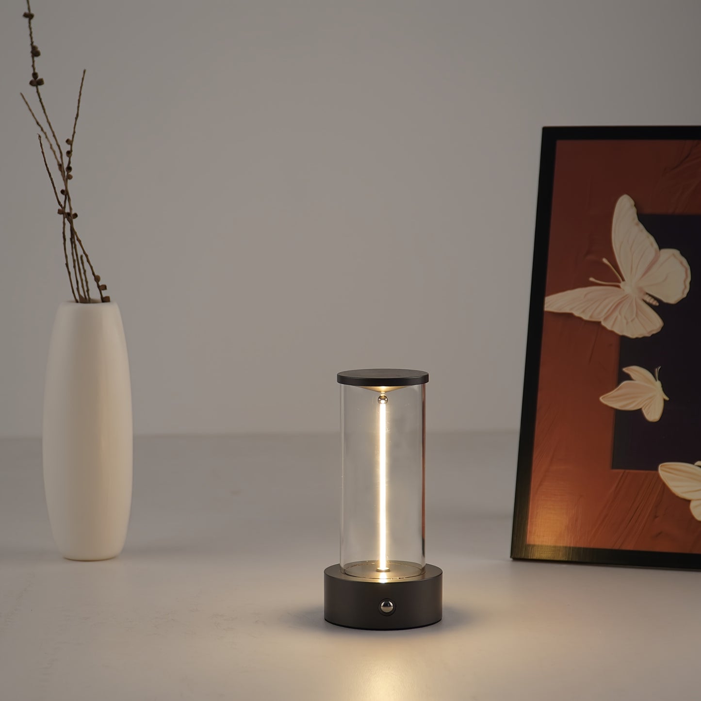 Rechargeable bedside quantum light dimmable with breathing variable light