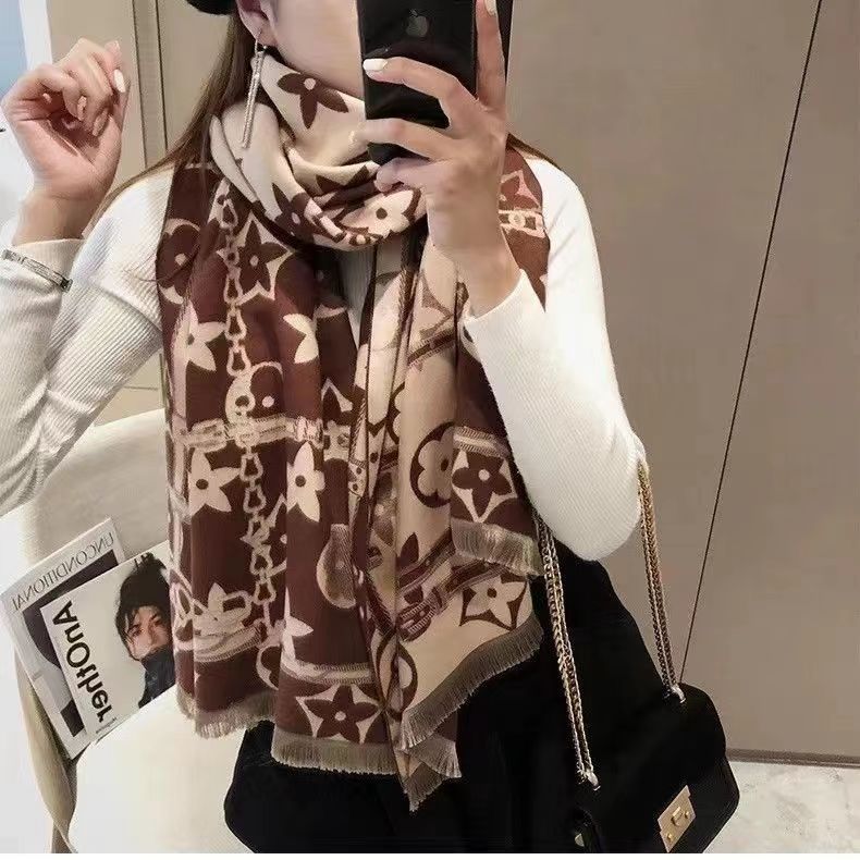 Versatile fashion double-sided warm scarf 1025082208