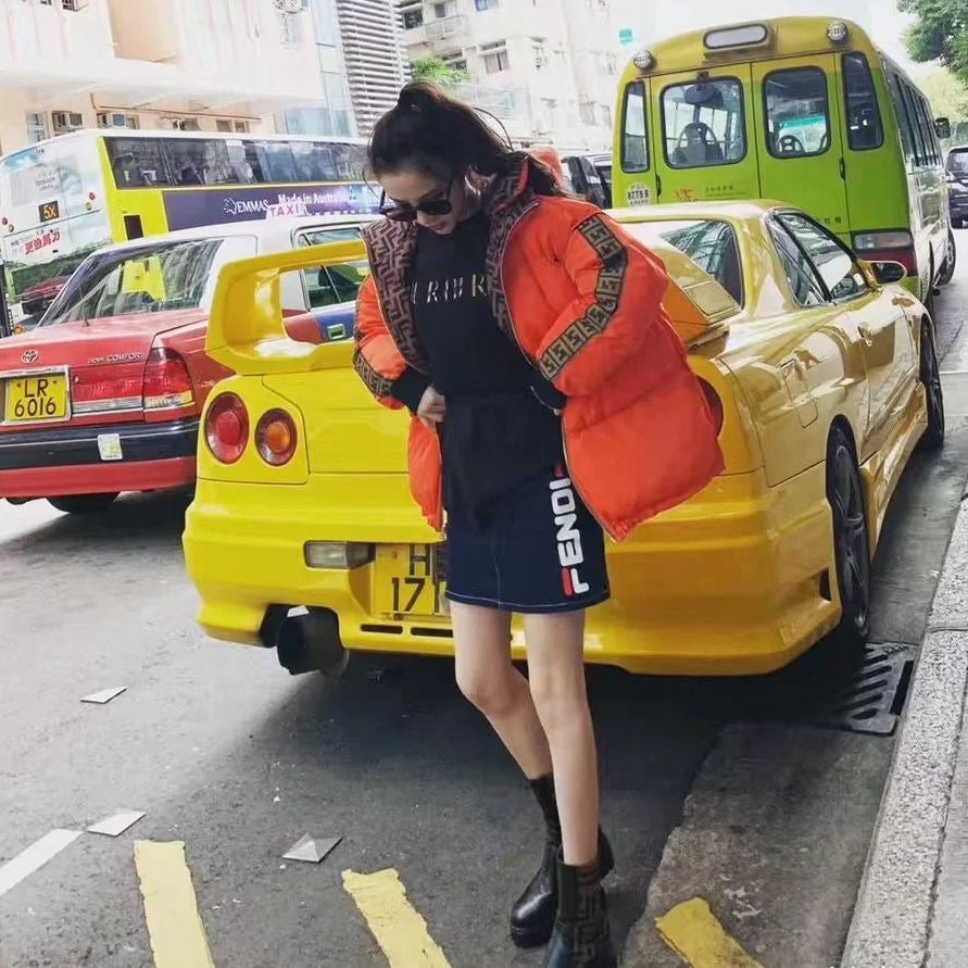 2023 New autumn and winter double-sided down jackets for men and women, loose casual plus velvet warm hooded jackets XC1523092002