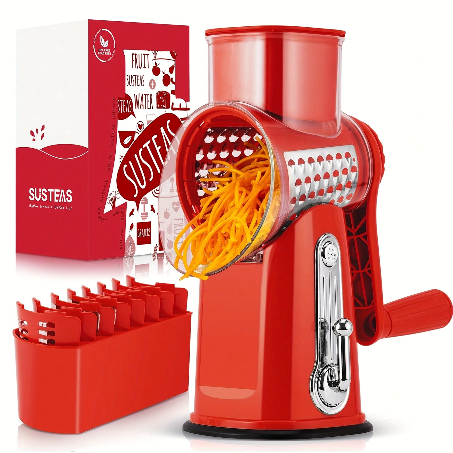 Hand-held Rotary Cheese Grinder｜Vegetable Chopper, Non-Electric Tool