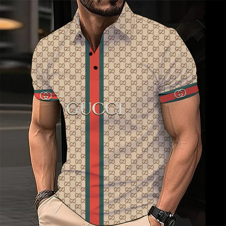 Men's Summer Fashion Printed Polo Shirts 3D1024051117