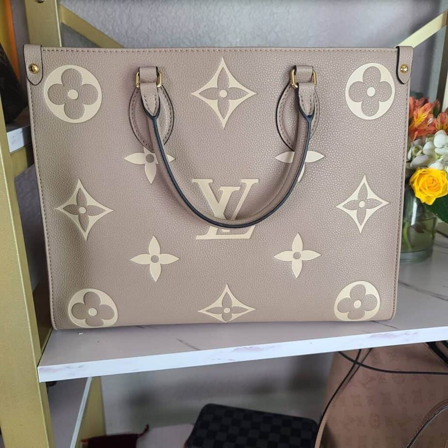 Handmade Bicolor Empreinte Leather Handbag On the Go