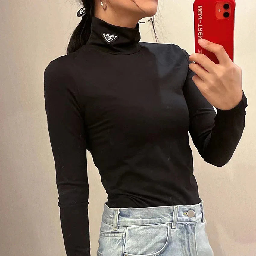 Unisex fashion and versatile high neck base shirt 1024080503