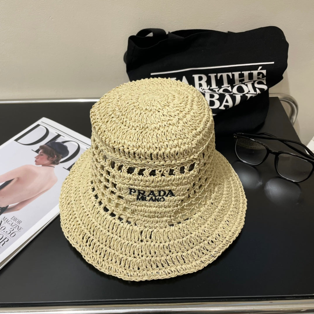 PRD fashion hand-woven straw bucket hat 0724062401