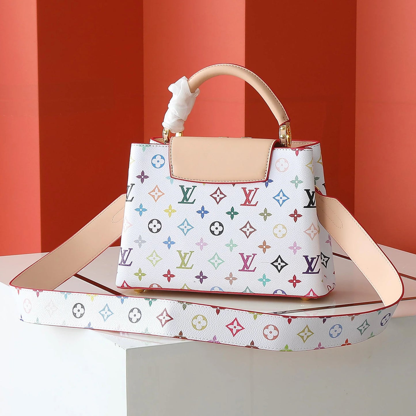 Litchi Wristlet Flap Head Women's Crossbody Bag 1025043004